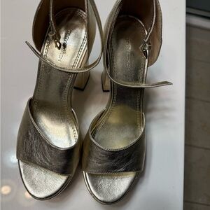 Tory Burch Metallic Gold Heels